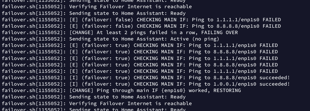 automatic internet failover to LTE or another interface